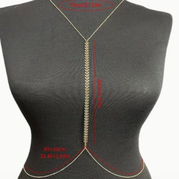 Gold Interlock Chain Body Chain Jewelry - Picture 3 of 6